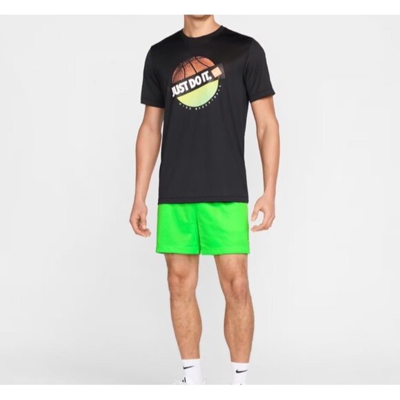 Nike Mens Size XL Dri FIT 5 Mesh Basketball Shorts Pockets Neon Green HV1880 398 - Picture 5 of 5